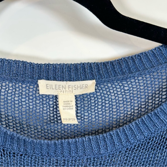Eileen Fisher Cobalt Blue Organic Open-Weave Crewneck Sweater women’s Size XS‎ - Picture 2 of 11